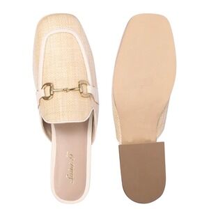 NWOB Saint G Sylvie Straw Espadrille Square Toe Mules‎ Horsebit Women US 11